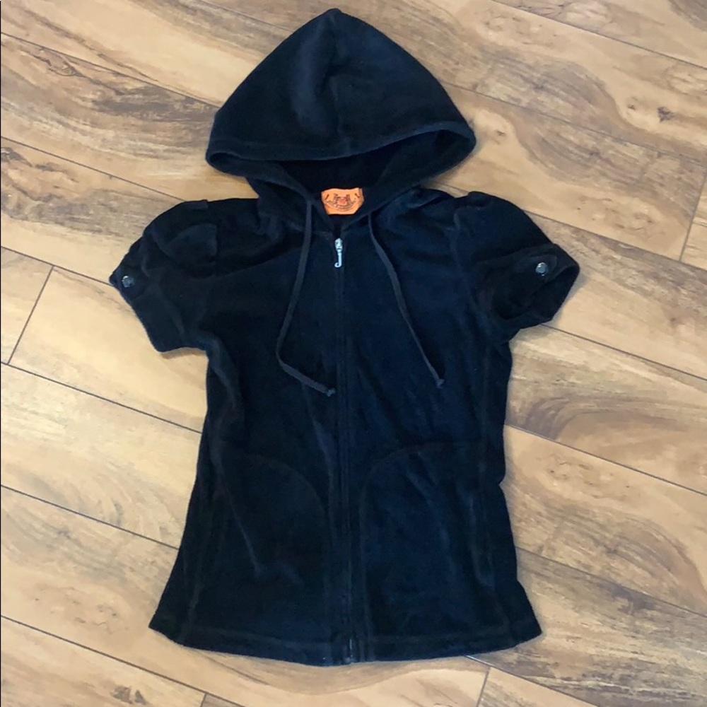 Juicy Couture short sleeve terrycloth zip up